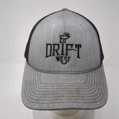 Drift West Snapback Mesh Back Trucker Hat Gray One Size Colorblock