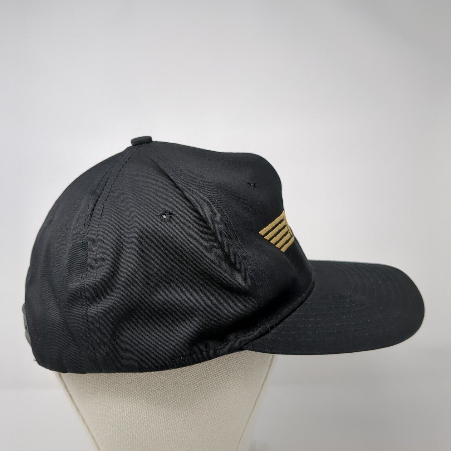 Top Gun Snapback Hat Black OSFA Adjustable Embroidered Solid 6 Panel