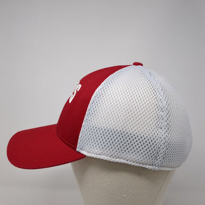 CHS Fitted Trucker Hat Red M/L Mesh Back Embroidered Mesh Back 39Thirty New Era