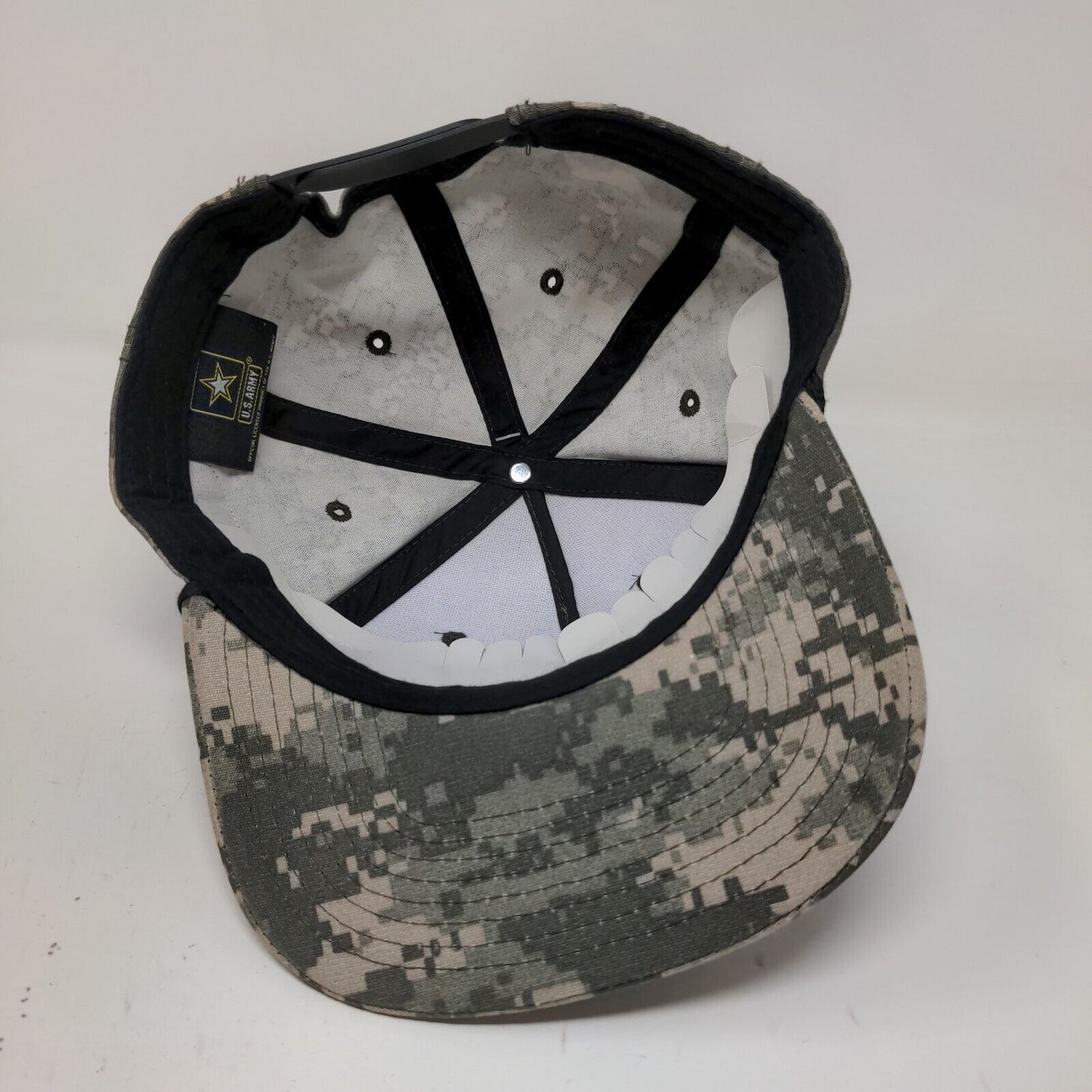 U.S. Army Official Snapback Trucker Hat Digital Camo OSFA Embroidered Logo Rope