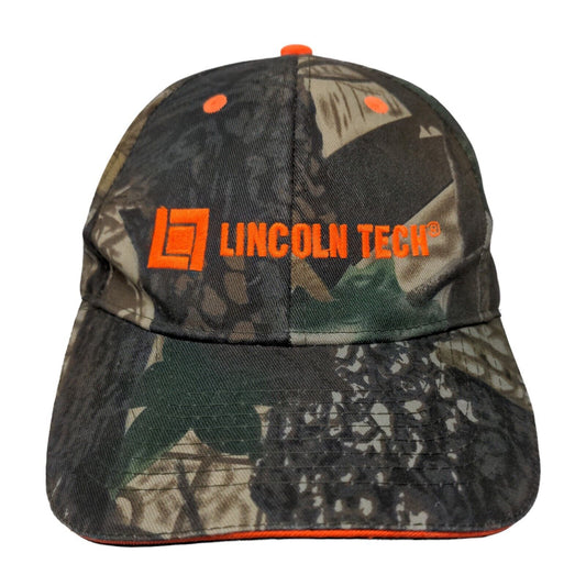 Nissin Men's Strapback Camo Hat Embroidered Lincoln Tech Logo