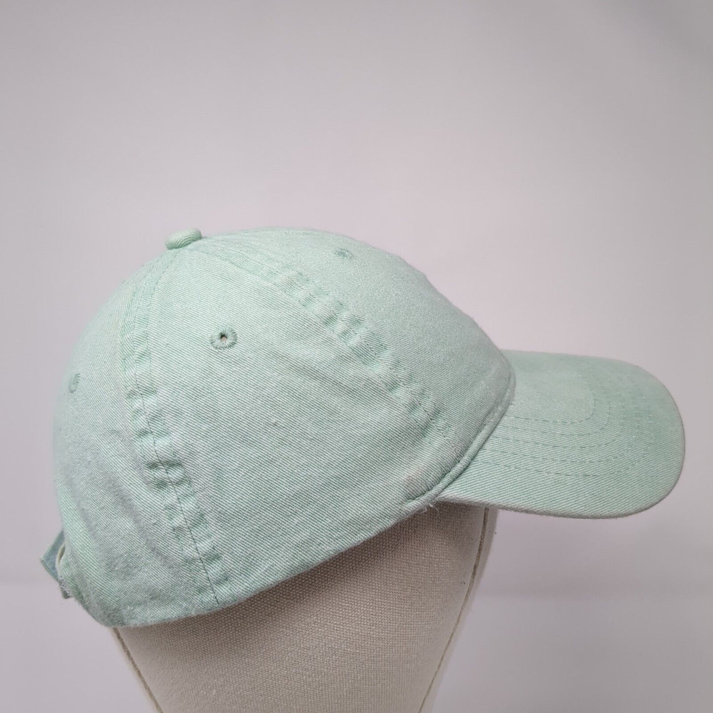 Unbranded Strapback Hat Green One Size Adjustable Vented Holes 6 Panel Blank