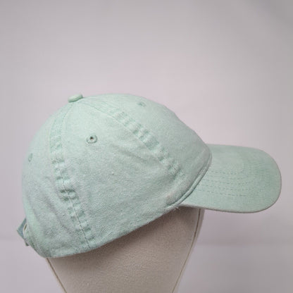 Unbranded Strapback Hat Green One Size Adjustable Vented Holes 6 Panel Blank