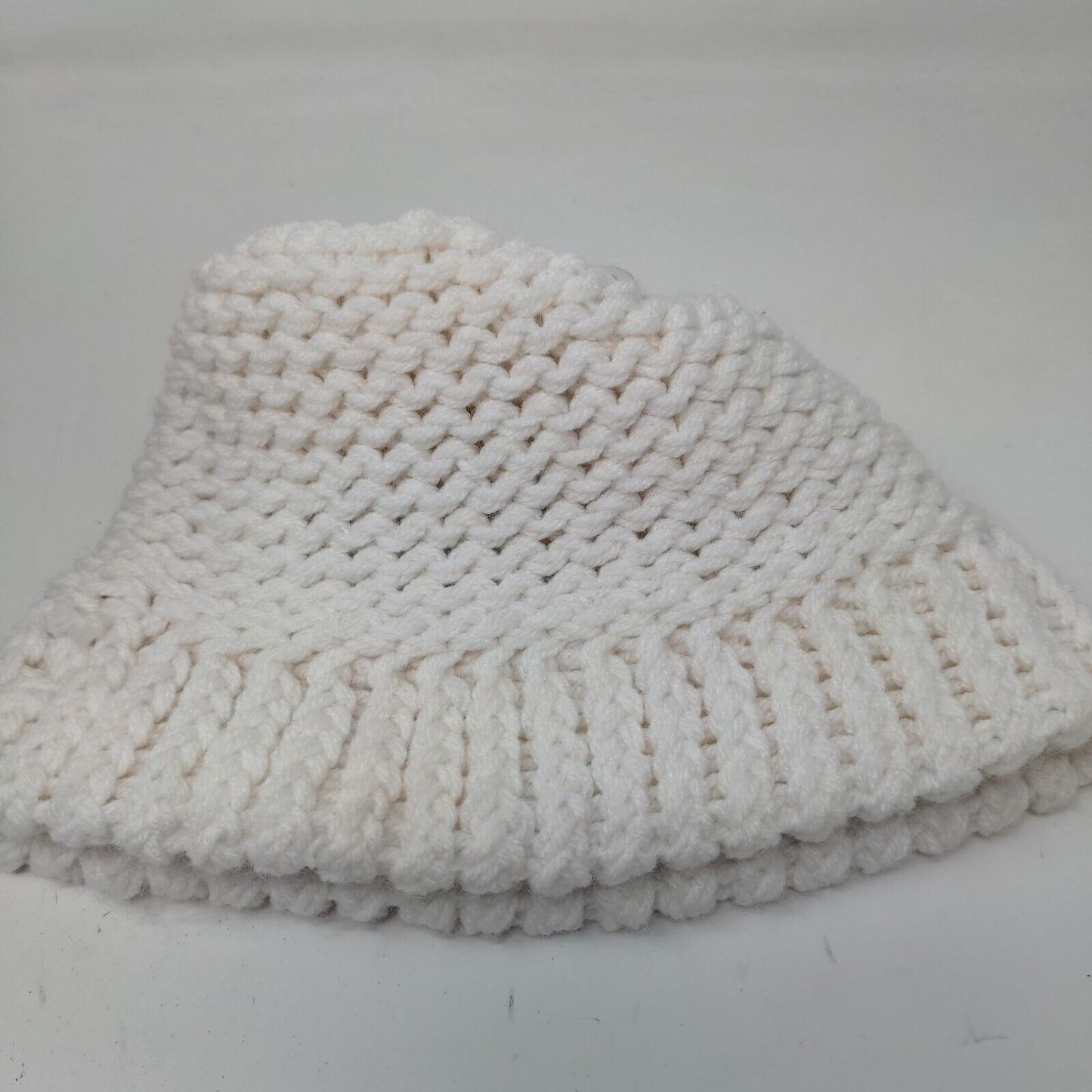 Grandma Bonnie Tender Loving Care Women's Knit Beanie Hat White Flower Accent