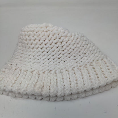 Grandma Bonnie Tender Loving Care Women's Knit Beanie Hat White Flower Accent