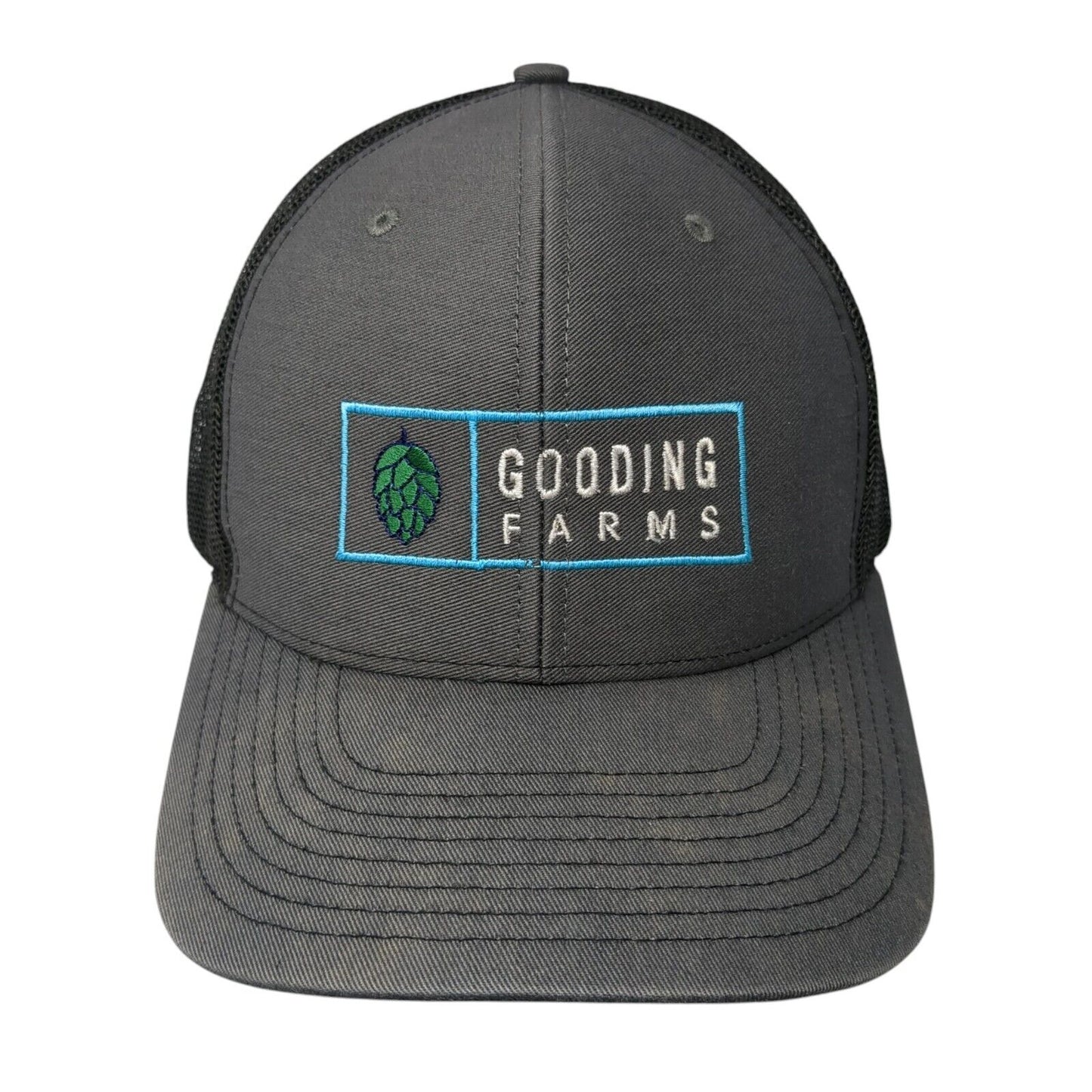 Gooding Farms Est. 1895 Snapback Trucker Hat Gray OS Adjustable Mesh Richardson