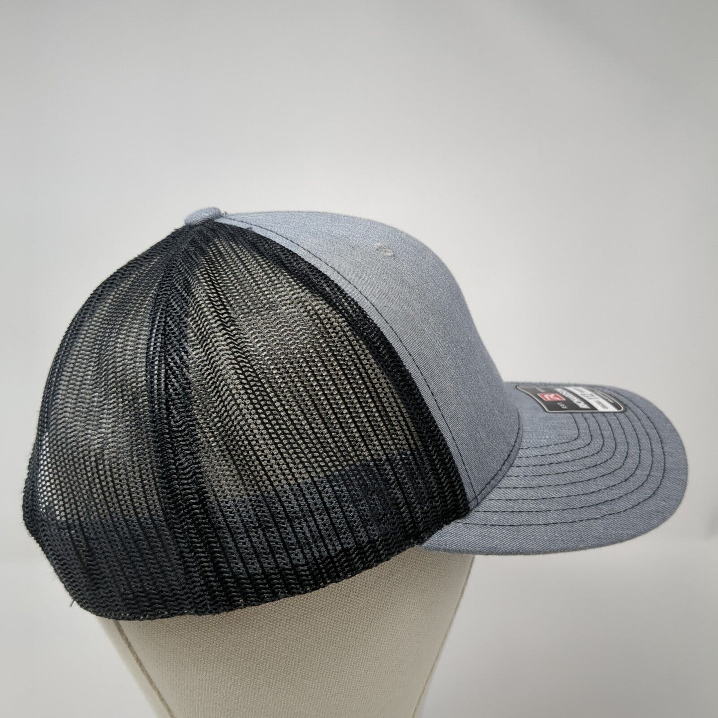 LMK Snapback Trucker Hat Gray OS Adjustable Embroidered Mesh Back Richardson