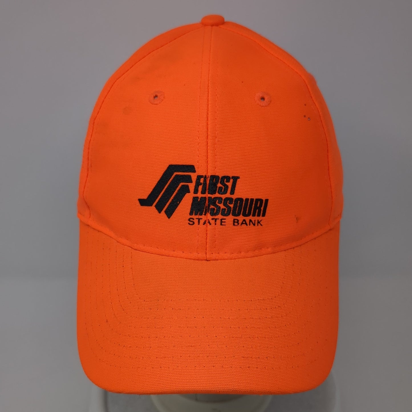 First Missouri State Bank Strapback Baseball Cap Orange OS Adjustable Nissin
