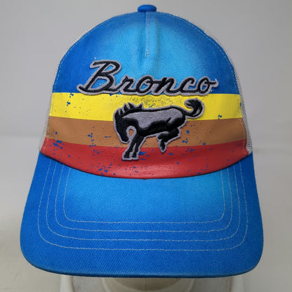Ford Bronco Trucker Hat Blue One Size Mesh Snapback Bucking Horse Stripes