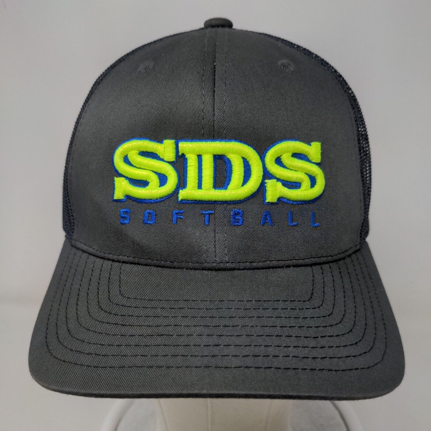 SDS Softball Men's Snapback Mesh Back Trucker Hat Multicolor Embroidered Logo