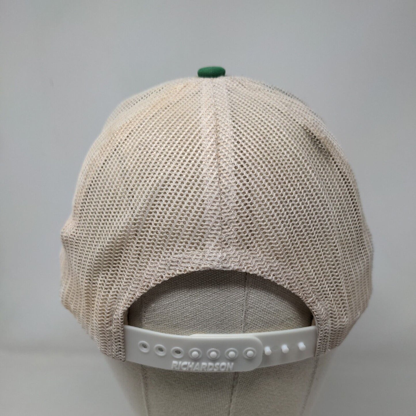 Richardson Snapback Mesh Back Trucker Hat Green One Size Embroidered Logo