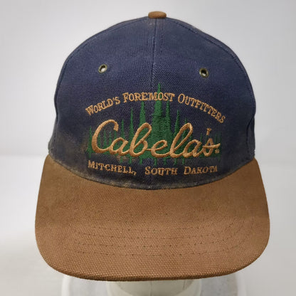 Cabela's World's Foremost Outfitters Blue Baseball Cap Hat OS Vintage Slideback