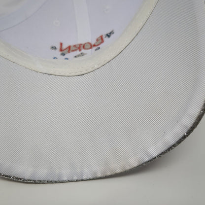 Born To Sparkle Strapback Hat White One Size Adjustable Glitter Embroidered