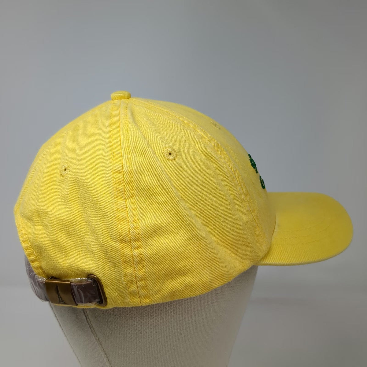 Adams Baseball Cap Yellow One Size Leather Strap Embroidered Garden Club Hat