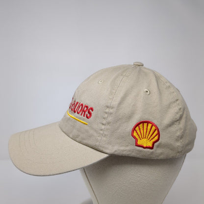Worlds Liquors Slideback Hat Tan One Size Adjustable Embroidered Shell