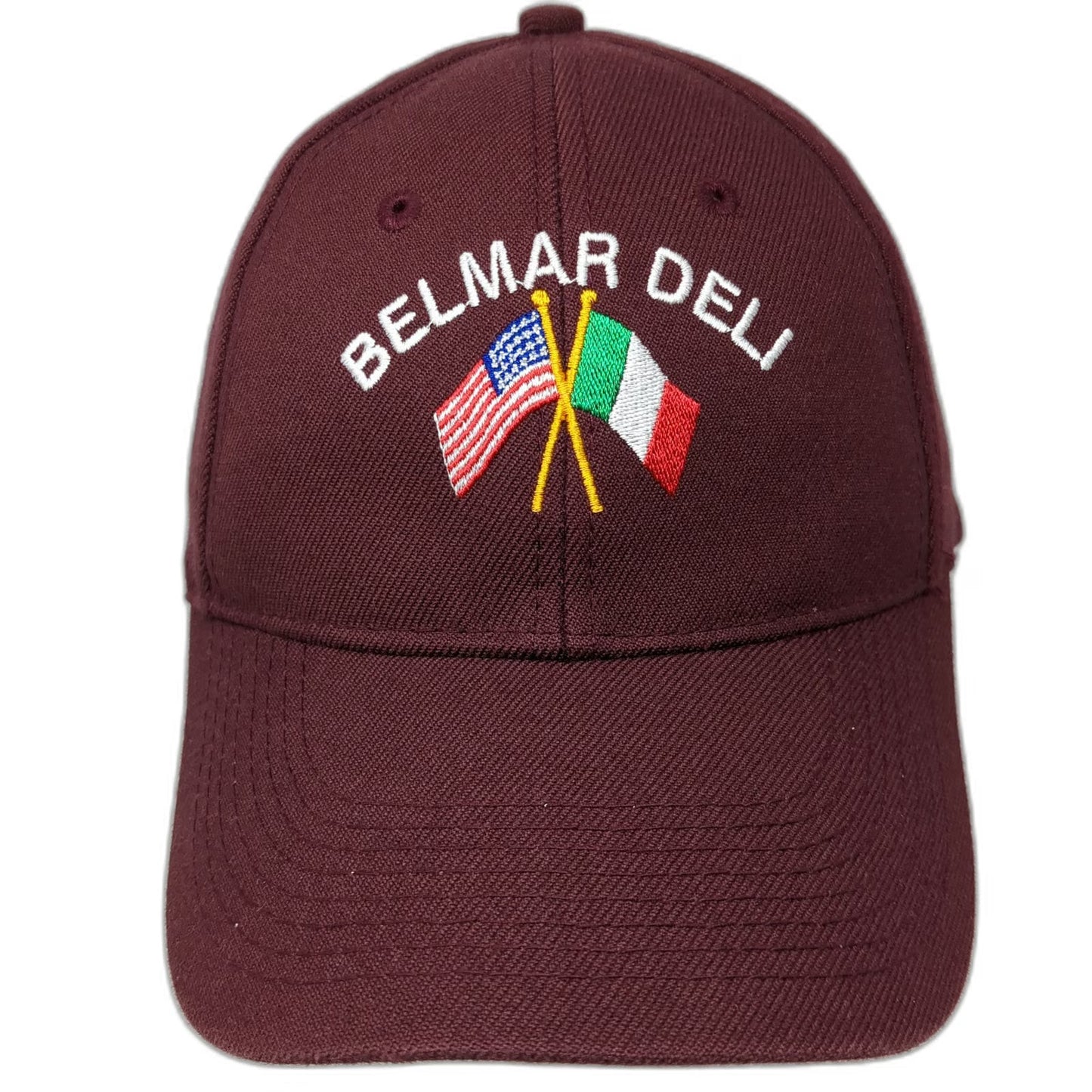 Otto Baseball Cap Red One Size Belmar Deli USA Italy Flag Embroidered Hat
