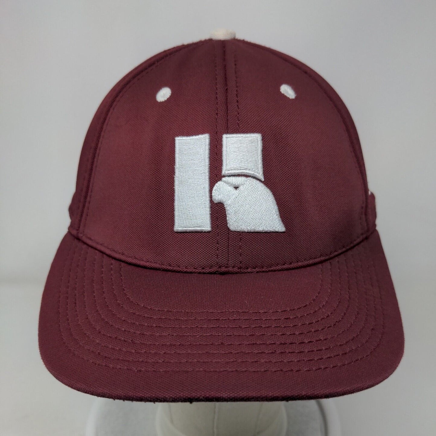 The Game Pro Fitted Hat Red Burgundy L/XL Gametek Embroidered Vented Holes