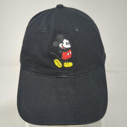 Disney Mickey Mouse Baseball Cap Black One Size Cotton Embroidered Slideback Hat