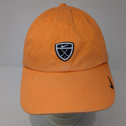 Nike Golf Strapback Hat Orange OSFA Adjustable Embroidered Swoosh Cotton