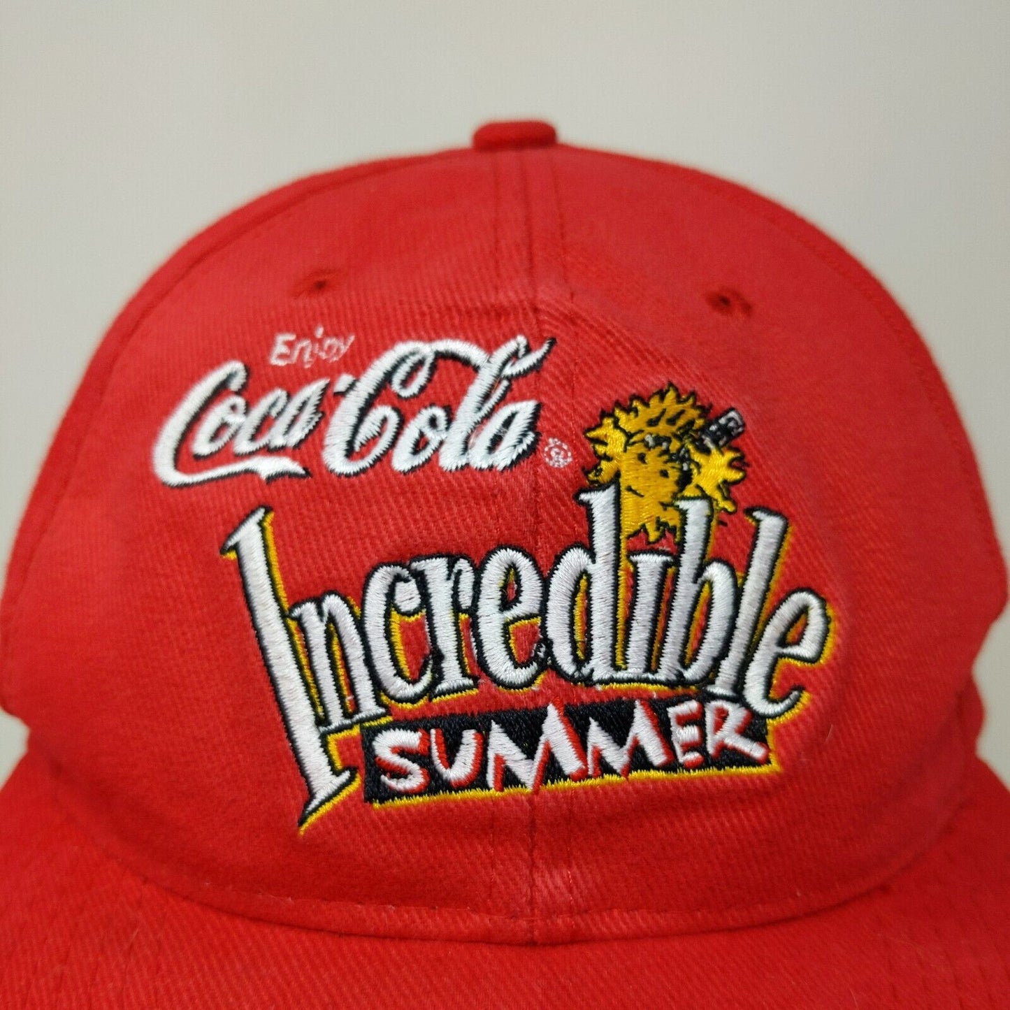 Logo 7 Men's Snapback Hat Red Embroidered Coca Cola Incredible Summer Vintage