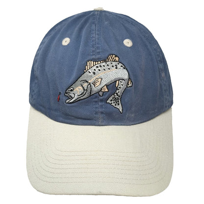 Outdoor Cap Baseball Cap Blue One Size Embroidered Fish Two Tone Slideback Hat