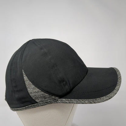 Layer 8 Strapback Hat Black One Size Adjustable Gray Trim Outdoor