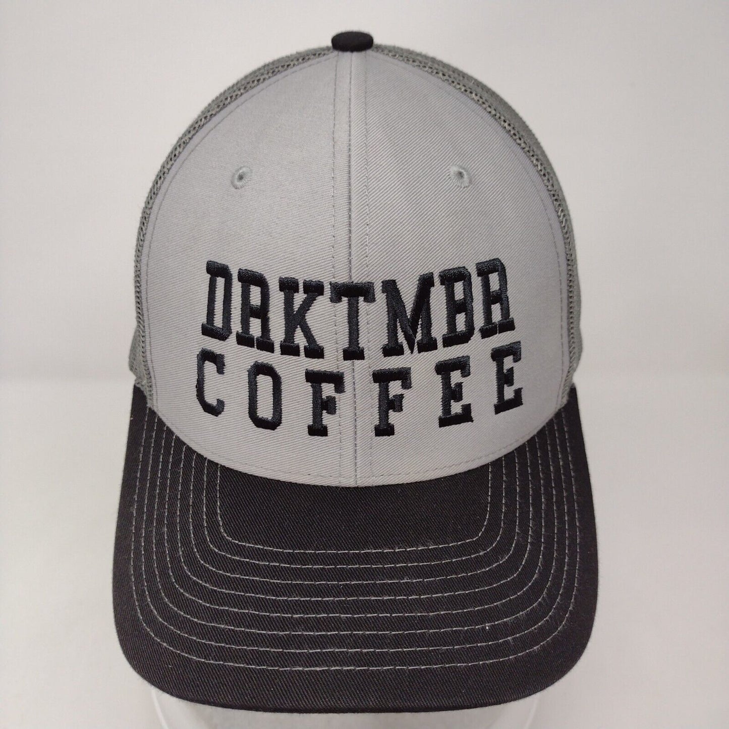 DRKTMBR Coffee Snapback Trucker Hat Gray OSFA Mesh Back Richardson