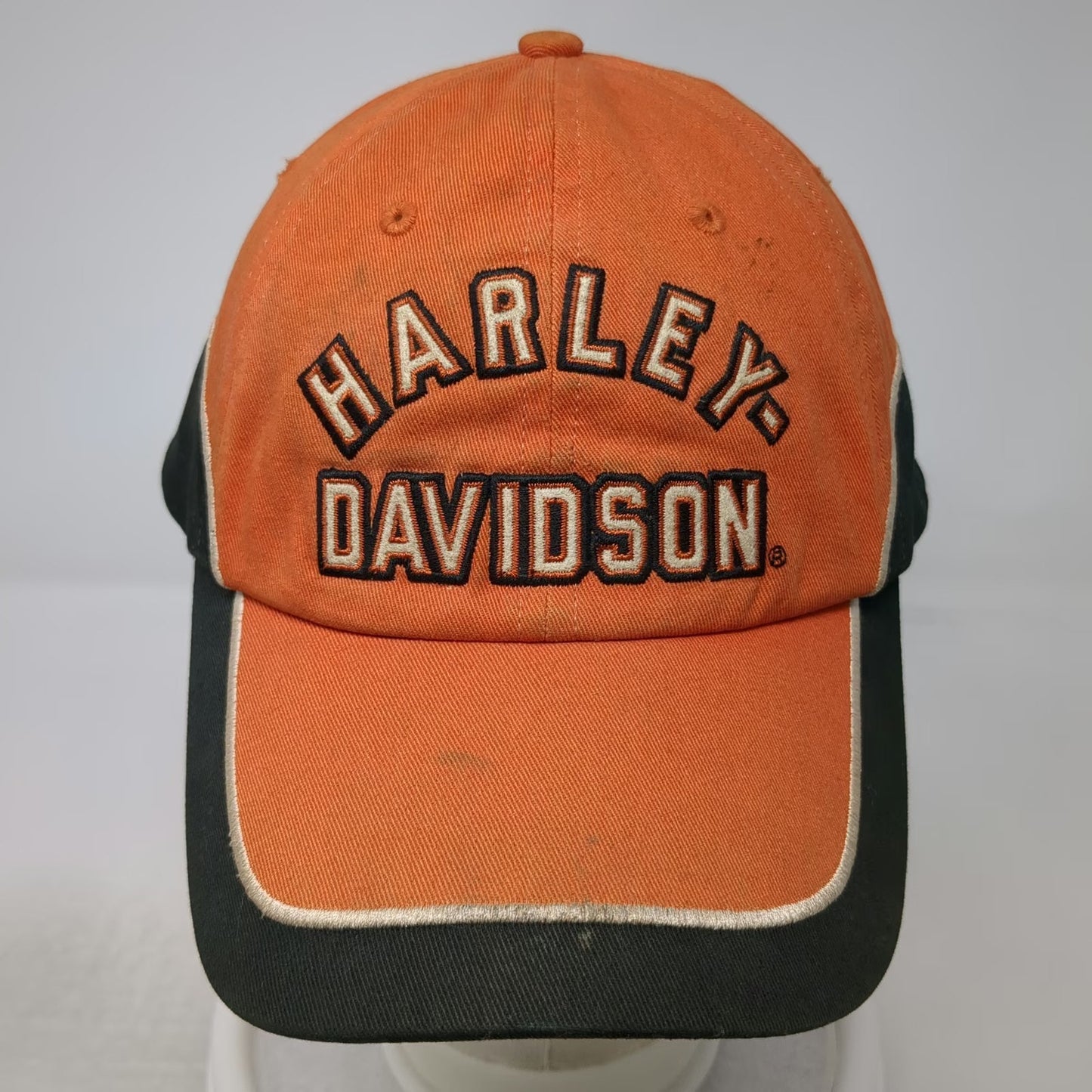 Harley-Davidson Baseball Cap Orange One Size Embroidered Slideback Cotton Hat