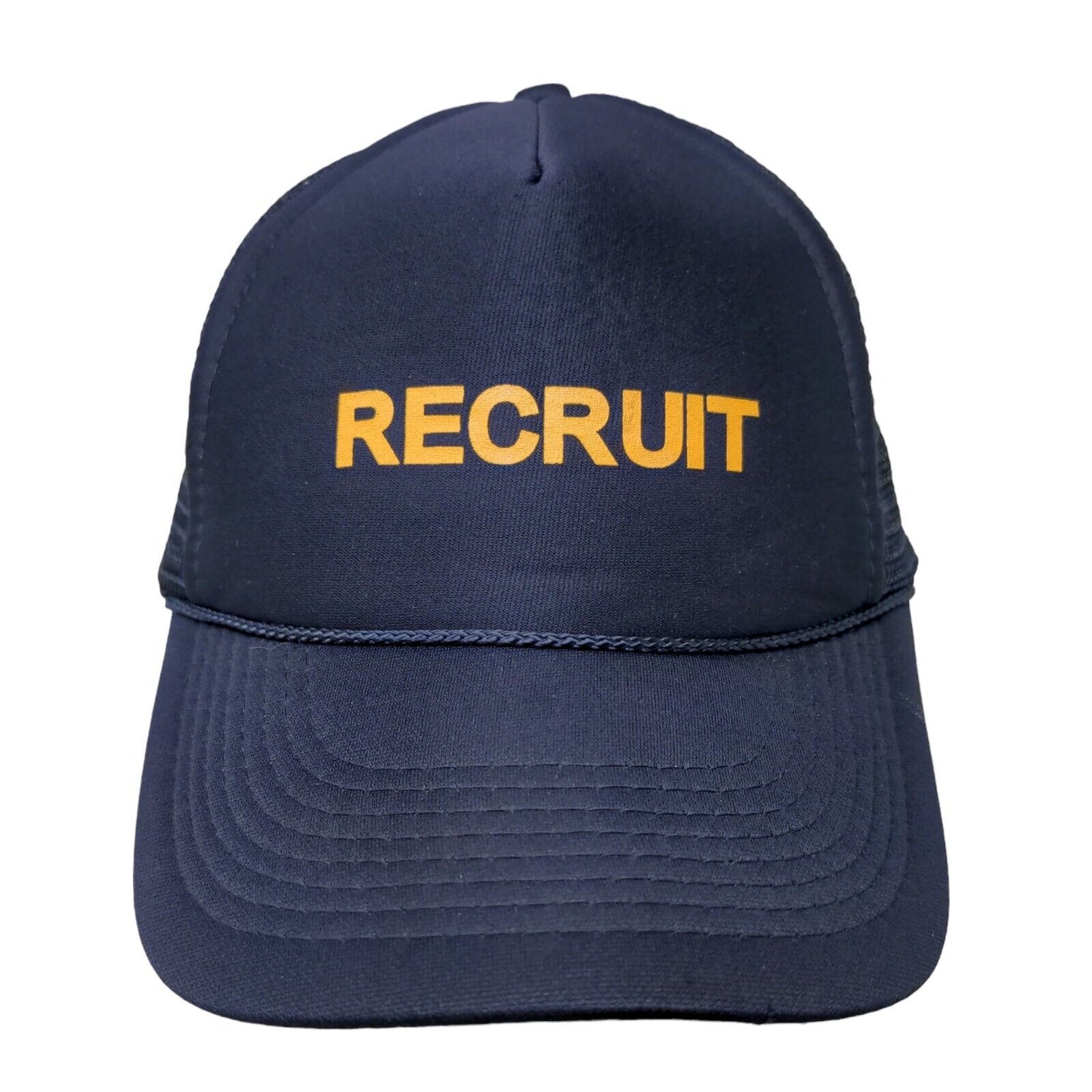 Recruit Snapback Trucker Hat Blue OSFM Adjustable Mesh Back Rope Otto