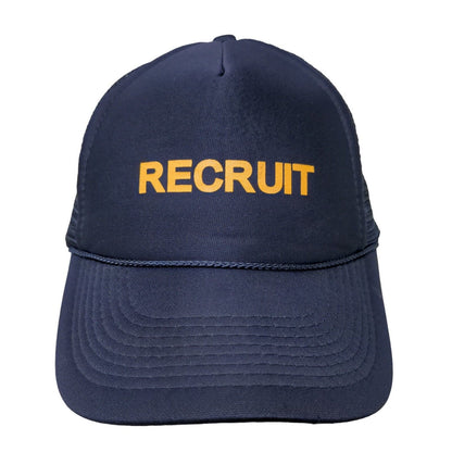 Recruit Snapback Trucker Hat Blue OSFM Adjustable Mesh Back Rope Otto