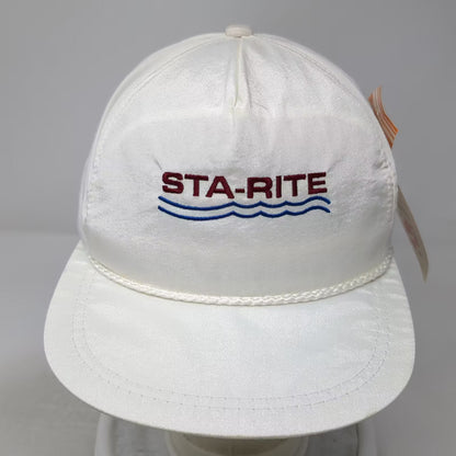 K-Products Sta-Rite 5 Panel Hat White One Size Slideback Rope Vintage Sunspark