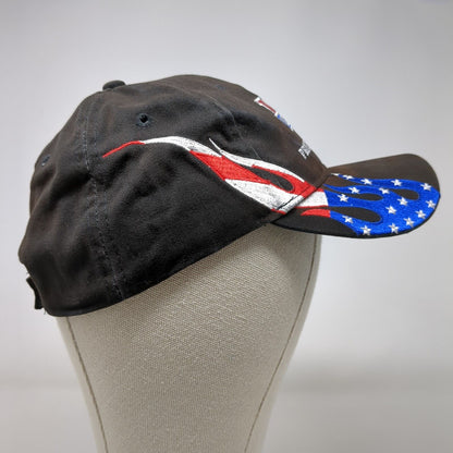 Veteran Proudly Served Strapback Hat Black OSFM Adjustable Embroidered