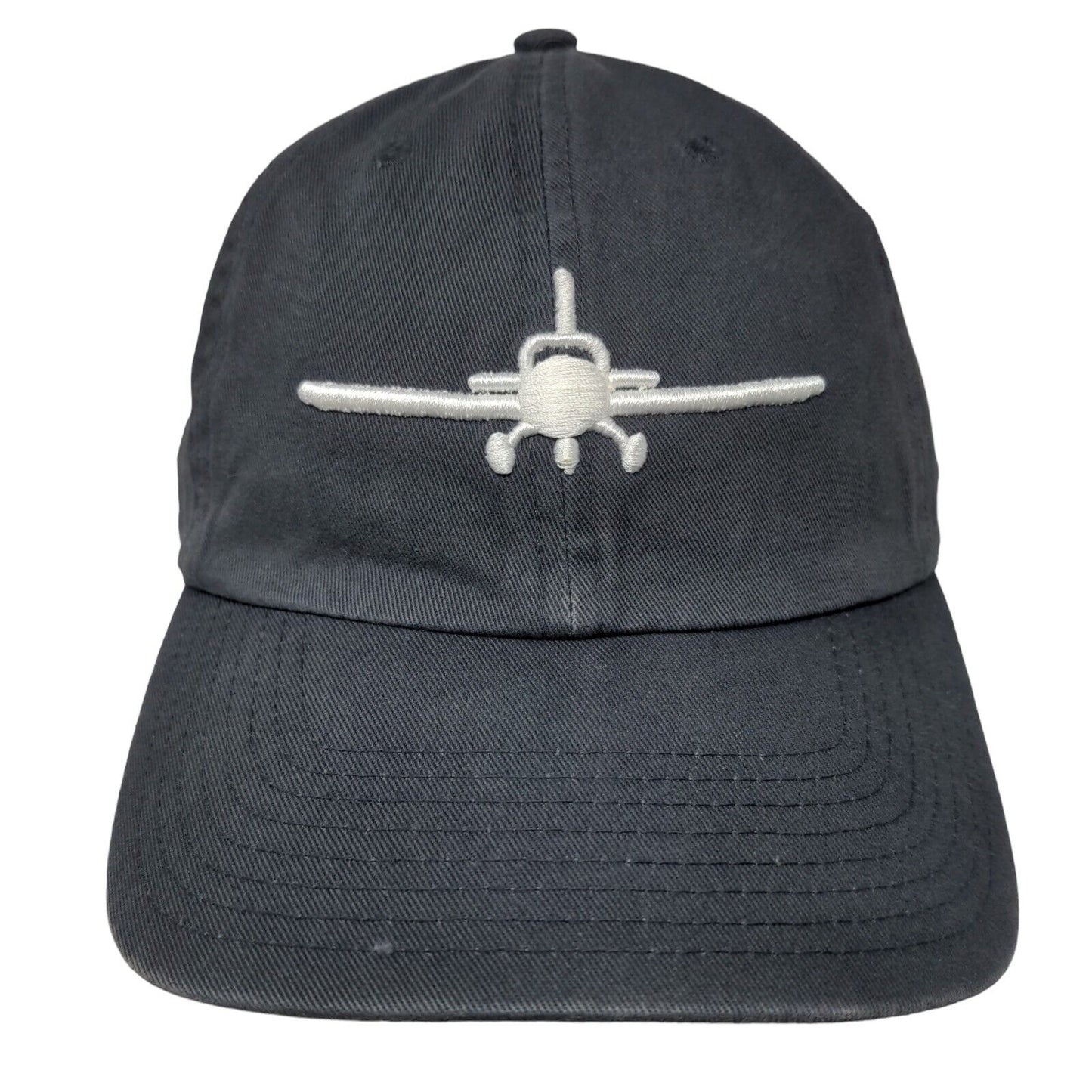 Airplane Slideback Hat Blue OSFA Adjustable Embroidered 6 Panel '47 Brand