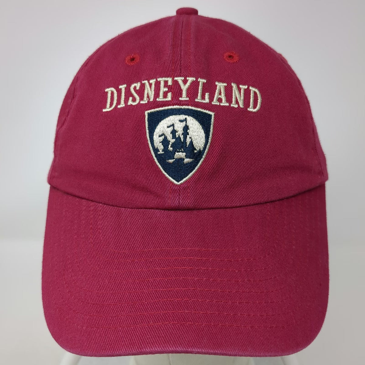 Disneyland Baseball Cap Red One Size Castle Shield Mickey Mouse Slideback Hat