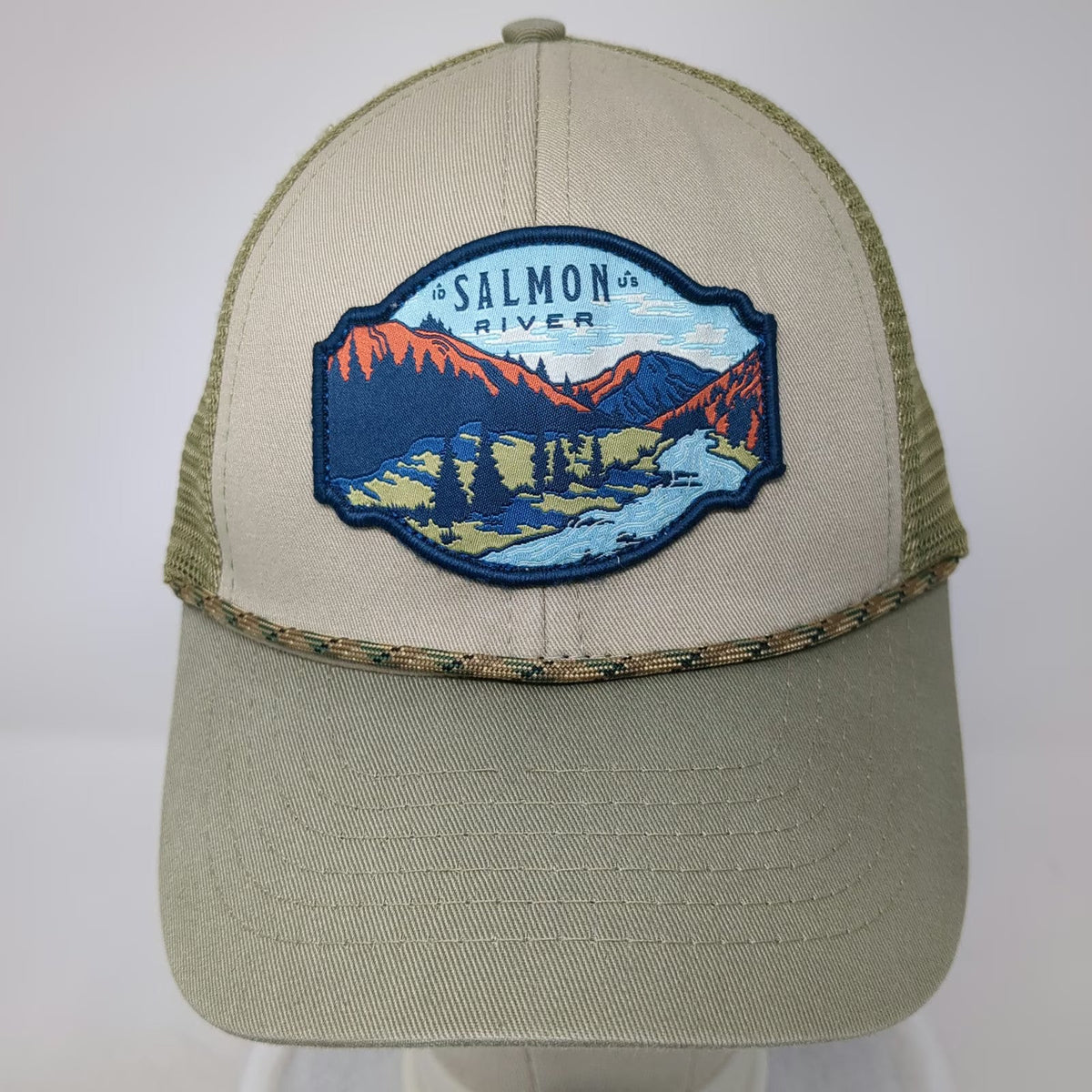 Sendero Provisions Co. Trucker Hat Green One Size Salmon River Patch Rope Mesh