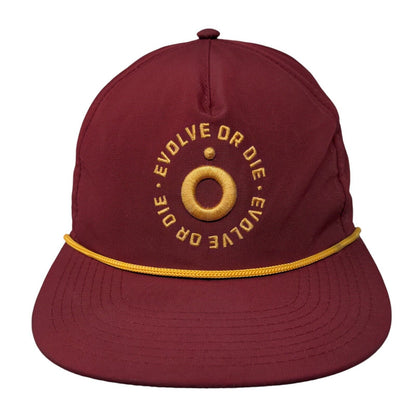 Evolve Or Die Snapback Rope Hat Red One Size Embroidered Pukka Inc