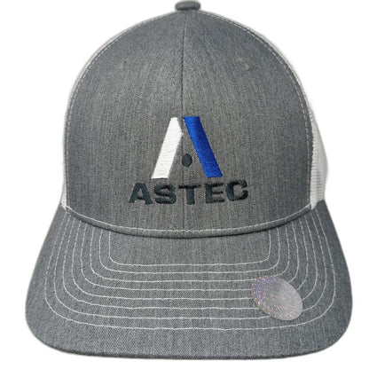 Direct Caps Astec Trucker Hat Gray One Size Mesh Back Snapback Logo Embroidery