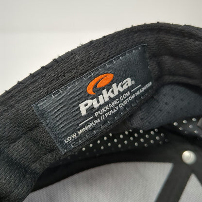 Pukka Trucker Hat Black One Size Perforated Mesh Snapback Radley Golf Chef Logo
