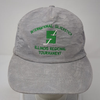 International Silverstick Illinois Snapback Hat Gray One Size Corduroy