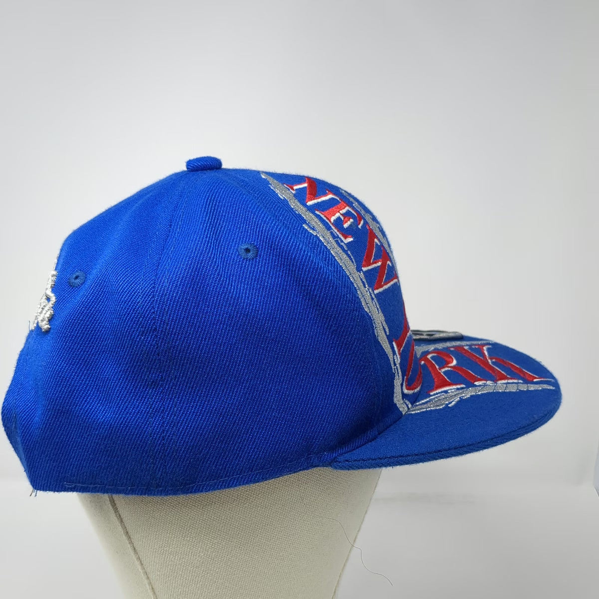 Blue Snapback Hat One Size New York Football Helmet Red White Silver Black Brim