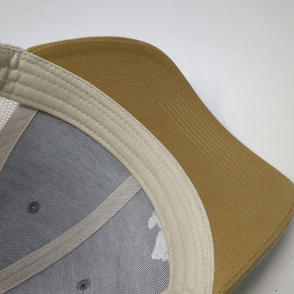 Fahrenheit Trucker Hat Gray Yellow One Size Shamrock Foods Logo Mesh Snapback
