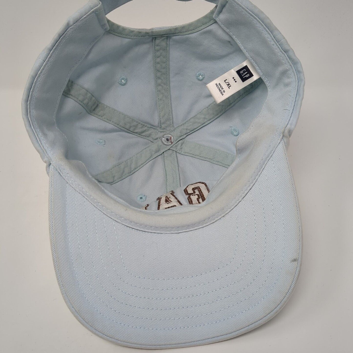 Gap Spell Out Strapback Hat Blue Large/XL Solid Embroidered Adjustable