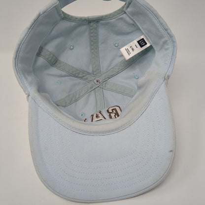 Gap Spell Out Strapback Hat Blue Large/XL Solid Embroidered Adjustable