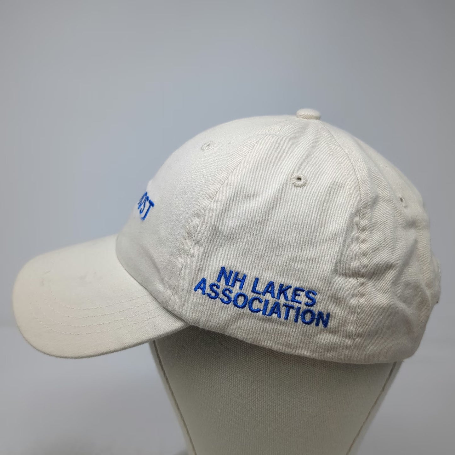 Baseball Cap Beige One Size NH Lakes Association Lake Host Cotton Slideback Hat