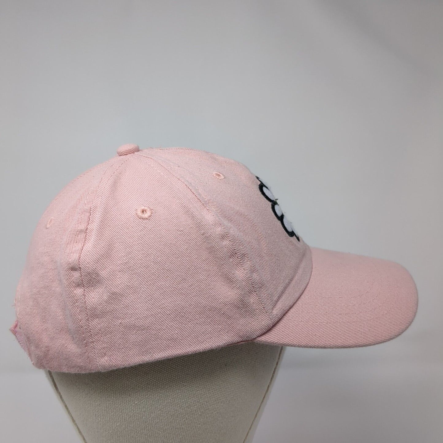 Sunflower Strapback Hat Pink One Size Adjustable Embroidered 6 Panel Cotton