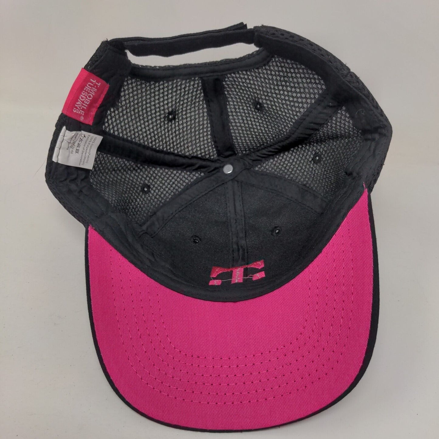 T-Mobile Tuesdays Strapback Trucker Hat Black OSFA Adjustable Embroidered