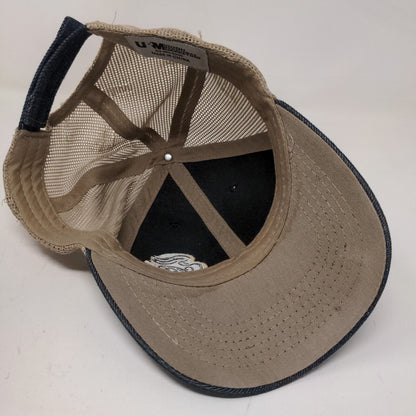 Panera Bread Men's Strapback Mesh Back Hat Blue Tan Employee Uniform Cap