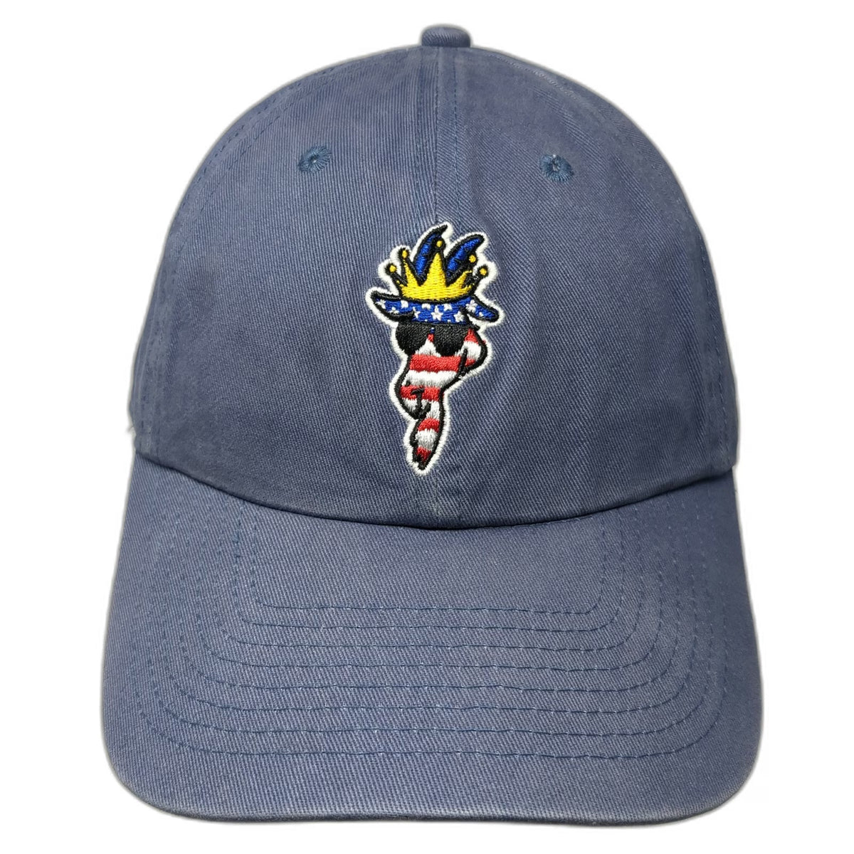 GOAT USA Baseball Cap Blue Red White One Size Slideback Cotton Mascot Logo Hat