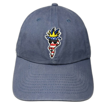 GOAT USA Baseball Cap Blue Red White One Size Slideback Cotton Mascot Logo Hat