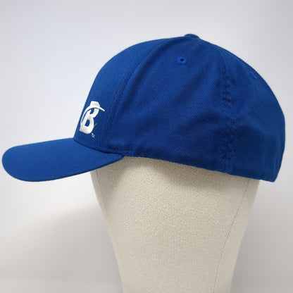 Flexfit Baseball Cap Blue XL Fitted Bodybuilding Logo Stretch Fit Hat